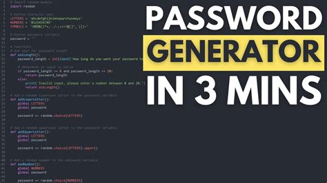 How To Make A Password Generator In 3 Minutes With Python Youtube