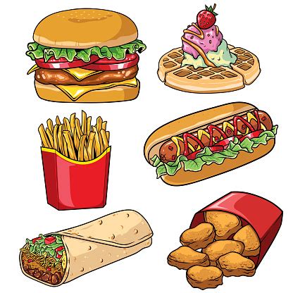 This article presents the performance of the fast food stocks in a tabular form making it easy for individuals to sort the list on the desired parameters of preference. Set Of Fast Food Collection Stock Illustration - Download ...