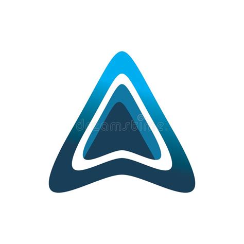 Blue Color Triangle Arrow Logo Design Stock Vector Illustration Of