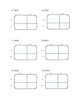Area model multiplication try it! Russan: 2 Digit By 2 Digit Multiplication Area Model Worksheets Pdf
