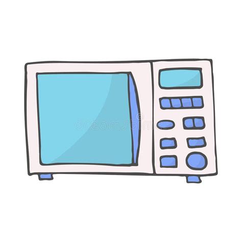 Color Hand Drawn Doodle Of A Microwave Vector Illustration Isolated On