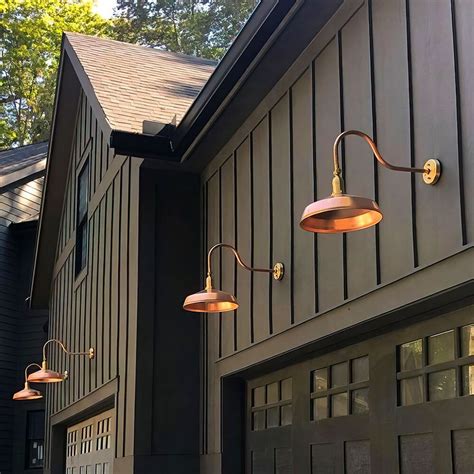 Solid Raw Copper Metal Gooseneck Barn Lights Aqlighting