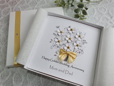 Golden 50th Wedding Anniversary Card Handmade Personalised Etsy Australia