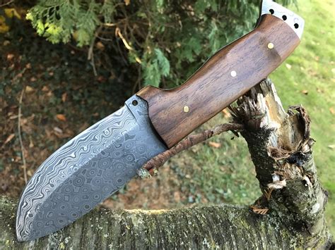 Handmade Damascus Steel Hunting Knife Fixed Blade Survival Knife With