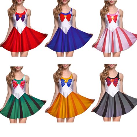 New Adult Womens Sailor Moon Cosplay Costume Dress Party Dresses Free