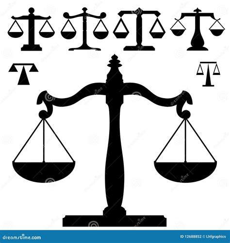 Scales For Weight And Justice In Silhouette Stock Vector Illustration
