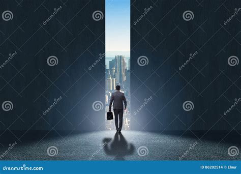 The Businessman Walking Towards His Ambition Stock Photo Image Of