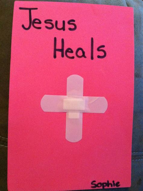 Jesus Heals Us When We Are Sick Craft Sunday School Pinterest