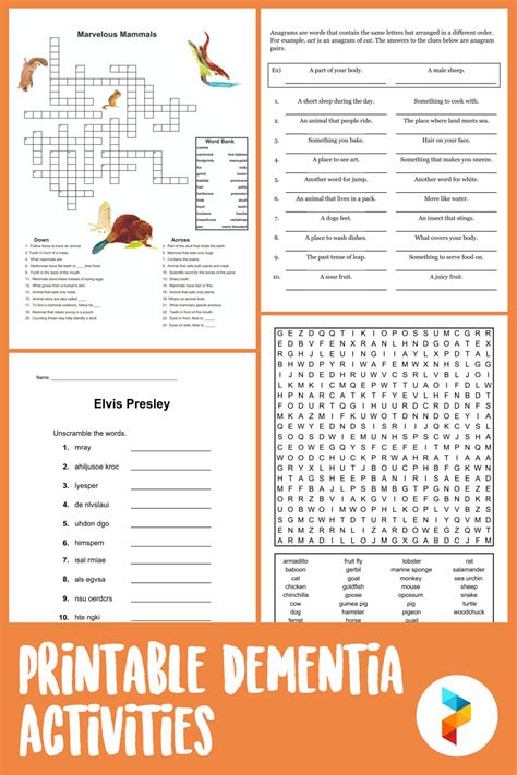 Large Print Printable Worksheets For Dementia Patients
