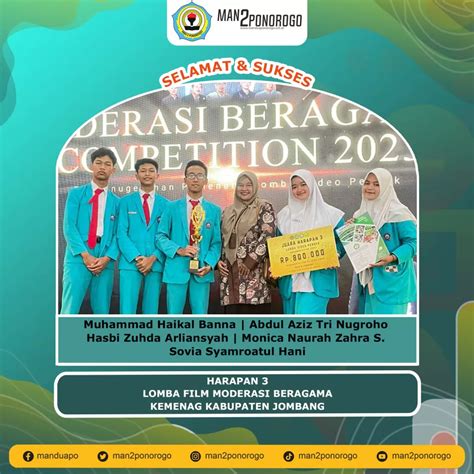 Siswa Siswi Man 2 Ponorogo Juarai Lomba Video Pendek Mbc Man 2 Ponorogo