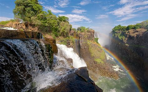 Waterfalls Nature Landscapes Rivers Drops Spray Splash Mountains