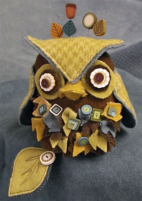 J Edgar Owl Pincushion Pattern Pin Cushions Patterns Pin Cushions