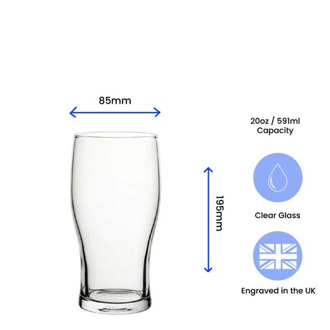 Engraved Tulip Pint Glass Personalised T Supply