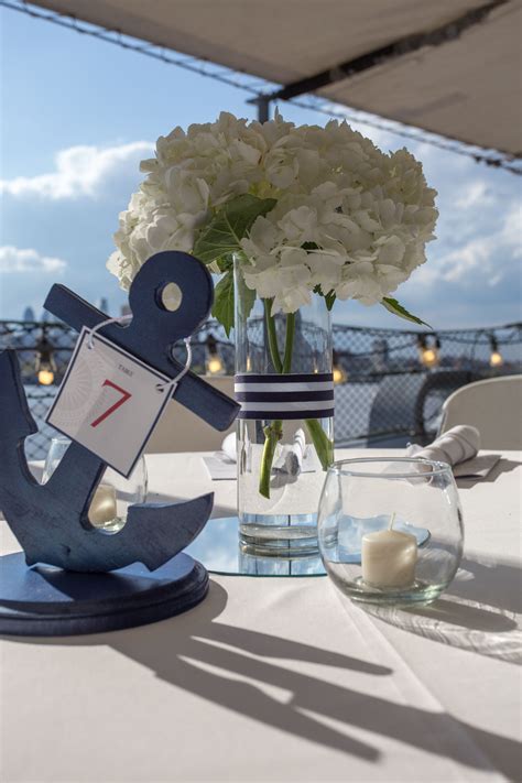 Nautical Centerpieces By Pom Pom Planning For The Walter Rand Institute At Rutger Decoración