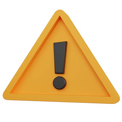 3d Rendering Yellow Warning Icon Isolated 9369008 Png