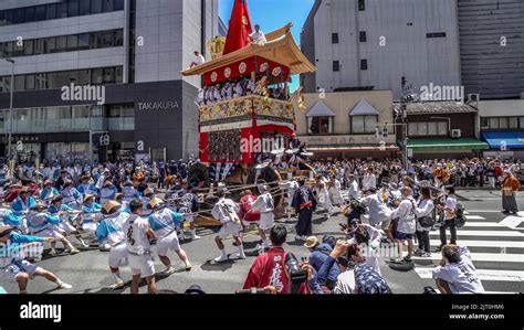 Gion Matsuri Gion Festival Chariot Parade Pulling The Taka Yama