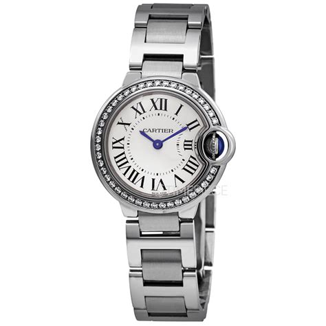 Cartier Ballon Bleu Diamond Ladies 28 Mm Watch W4bb0015