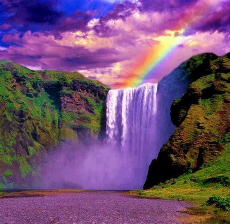 Stunning Waterfall Beautiful Waterfalls Rainbow Waterfall