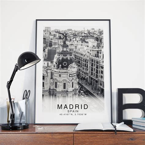 Madrid Spain Travel Print Poster Etsy