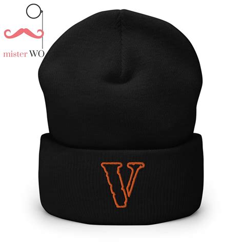 V Sign Embroidered Vlone Carti Beanie Hat Winter Hats Vlone Etsy