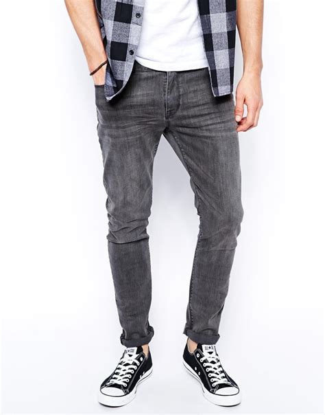 ASOS Super Skinny Jeans In Dark Grey Wash In Gray For Men Lyst