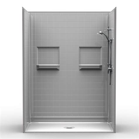 Barrier Free Shower - Five piece 60x30 - Real Tile Look | Handicap Accessible Showers | ADA ...