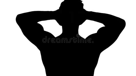 Muscular Silhouette Of Man Flexing Muscles Stock Footage Video Of