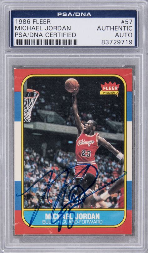 Psa has examined over 17,000 of them alone and when you count there is all kinds of michael jordan memorabilia to buy if you're so inclined and the rookie card is at or near the top of the list. Lot Detail - 1986/87 Fleer #57 Michael Jordan Signed Rookie Card - PSA/DNA Authentic