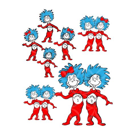 The Thing 1 And Thing 2 Dr Seuss Svg Bundle Thing 1 And Thing Etsy
