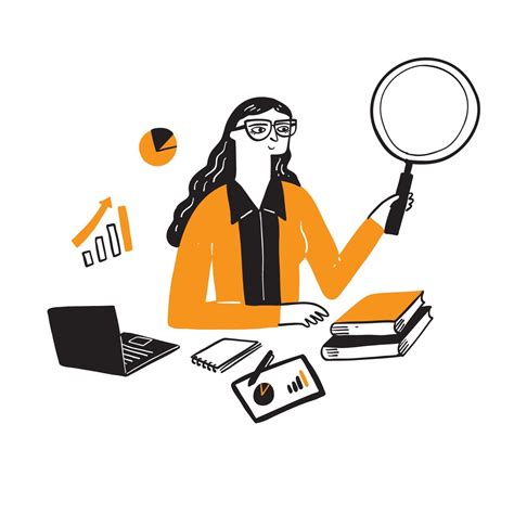Illustration Of A Research Businesswoman 2268807 Vector Art At Vecteezy