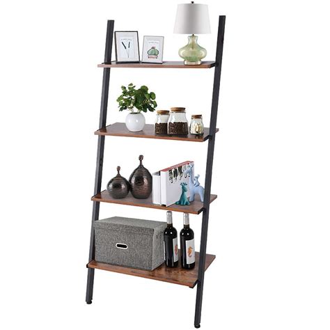 Buy Greensen Ladder Shelf Industrial Ladder Shelf Leaning Wall 4 Tier