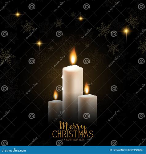 Christmas Candle Background With Snowflakes And Stars Stock Vector
