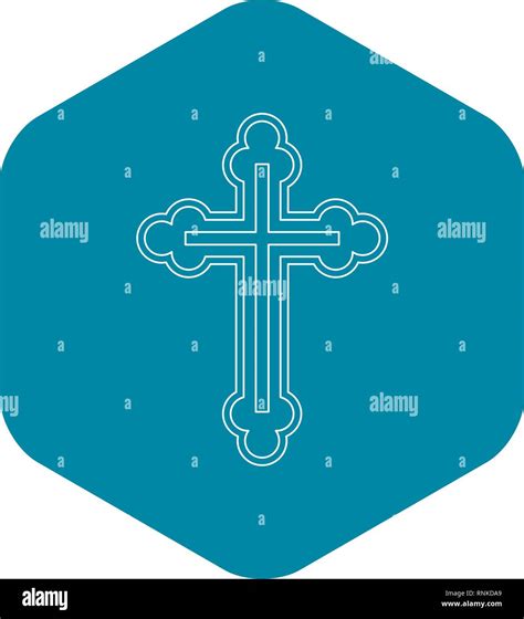 Crucifix Icon In Outline Style Stock Vector Image And Art Alamy