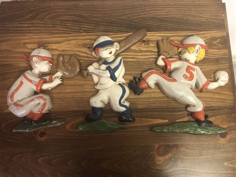 Vintage Sexton Baseball Players Metal Wall Hangings From 1970 40526386