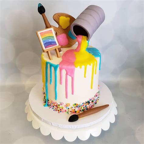 Honey Bee Cakes On Instagram “art Cake” Art Birthday Cake Art Party Cakes Artist Cake