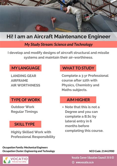 Aircraft Maintenance Engineer Vcec Vocation Career Education Council