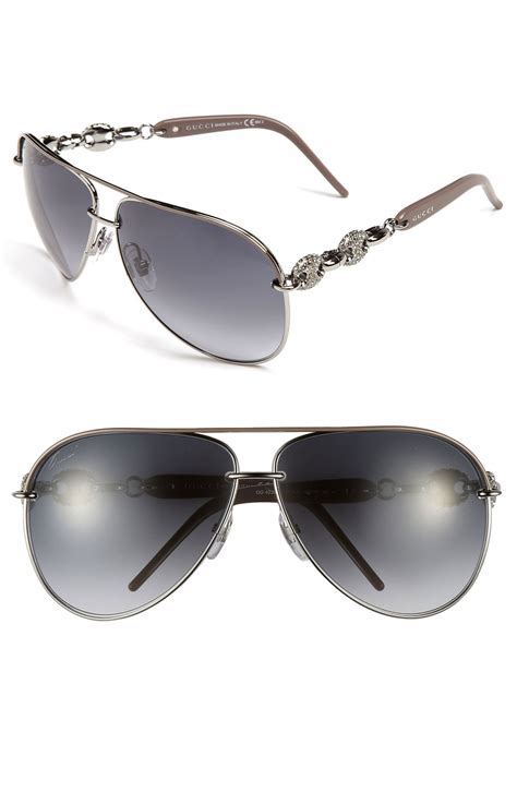 Gucci 63mm Embellished Temple Aviator Sunglasses Nordstrom
