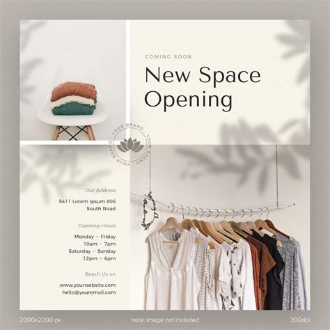 Social Media Post Template Collection Instagram Opening Store Boutique