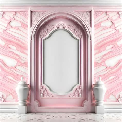 Premium Ai Image Marble Panel Decorative Wall Pink White