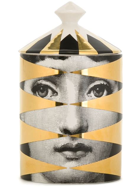 Fornasetti Losanghe Gold Scented Candle 300g In Metallic Modesens