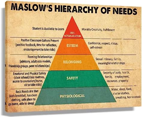Amazon Maslows Hierarchy Of Needs Poster Chart Educational Wall Hot Sex Picture