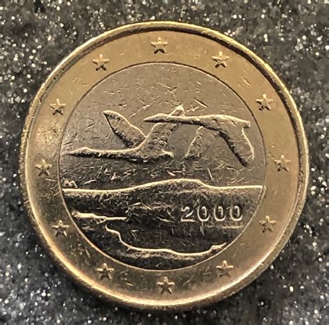 Coin 1 Euro Finland 2000 Finland Flying Swan Etsy Uk