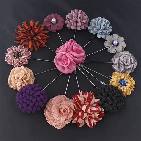 Stock Mens Newest Silk Brooch Pin Fabric Flower Pins For Clothes Buy