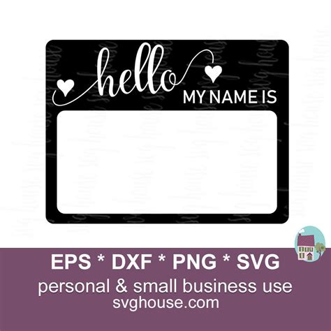 hello my name is svg name tag svg hello my name is newborn etsy