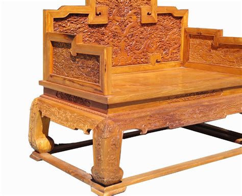 Chinese Yellow Rosewood Dragon Carving Grand Armchair Set Etsy