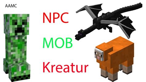 Begriffe Erklären Mob Kreaturen Npc In Minecraft Allaboutmc Youtube