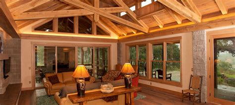 A frame with the strength of steel and flexibility of timber. Ranch Style Timber Frame Hybrid House Plans : The Olive ...