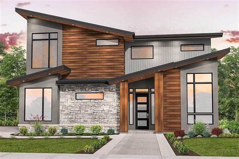 Plan 85205ms Striking Curb Appeal For Modern House Plan Contemporary