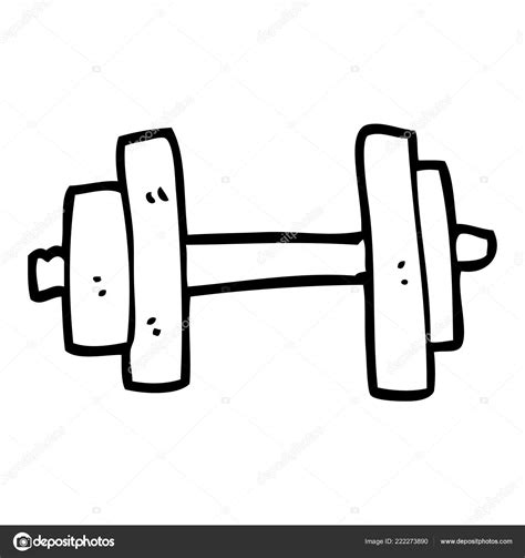 Gym Cartoon Drawing Line Drawing Cartoon Gym Weights — Stock Vector