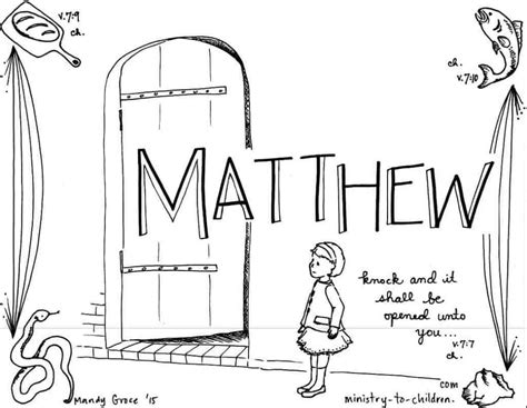 Matthew Bible Book Coloring Page Ministry To Children